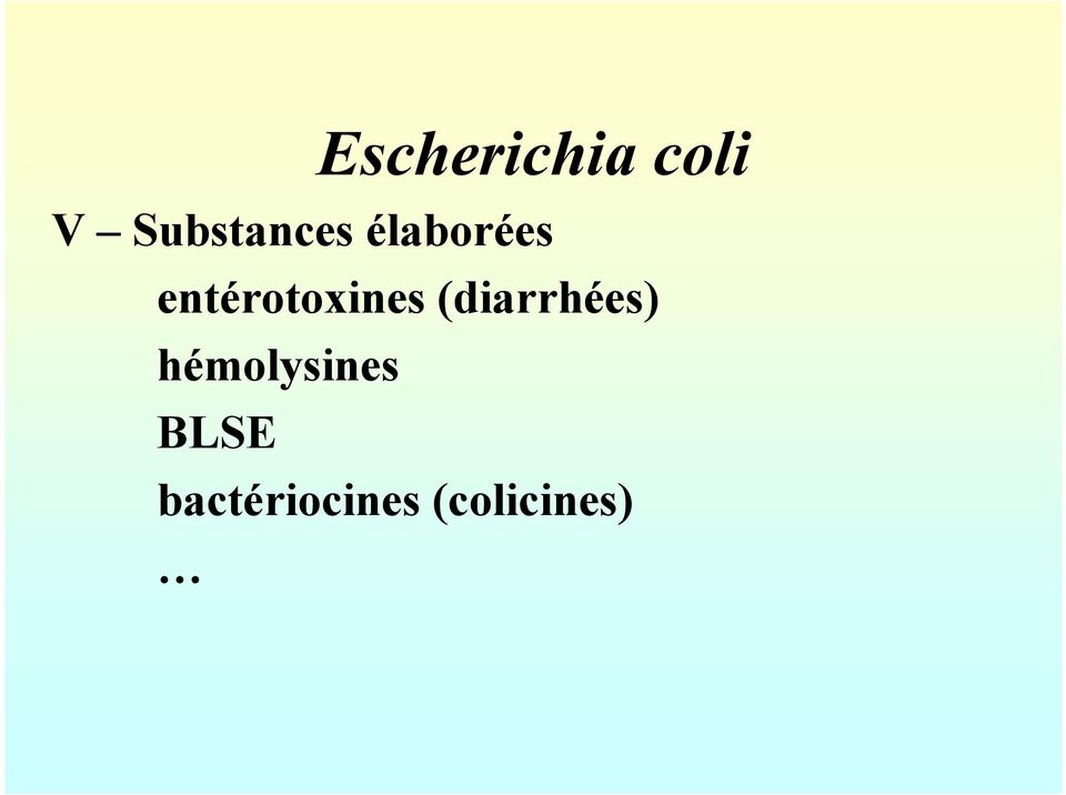 entérotoxines (diarrhées)
