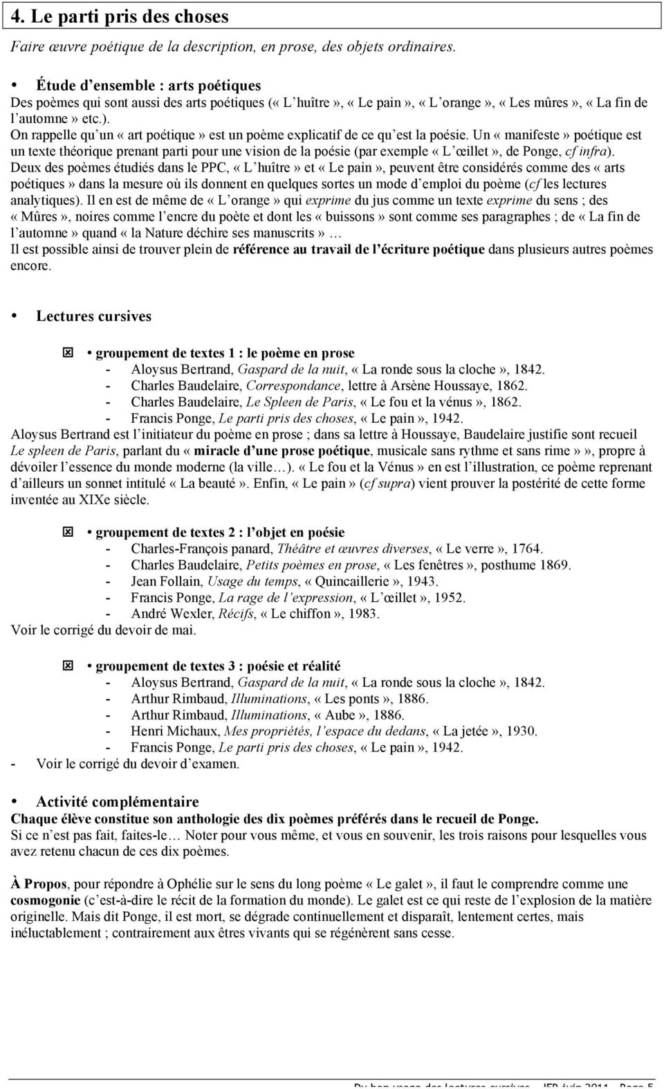 Lecture Cursive Le Parti Pris Des Choses Du bon usage des lectures cursives à l oral du bac - PDF Free Download