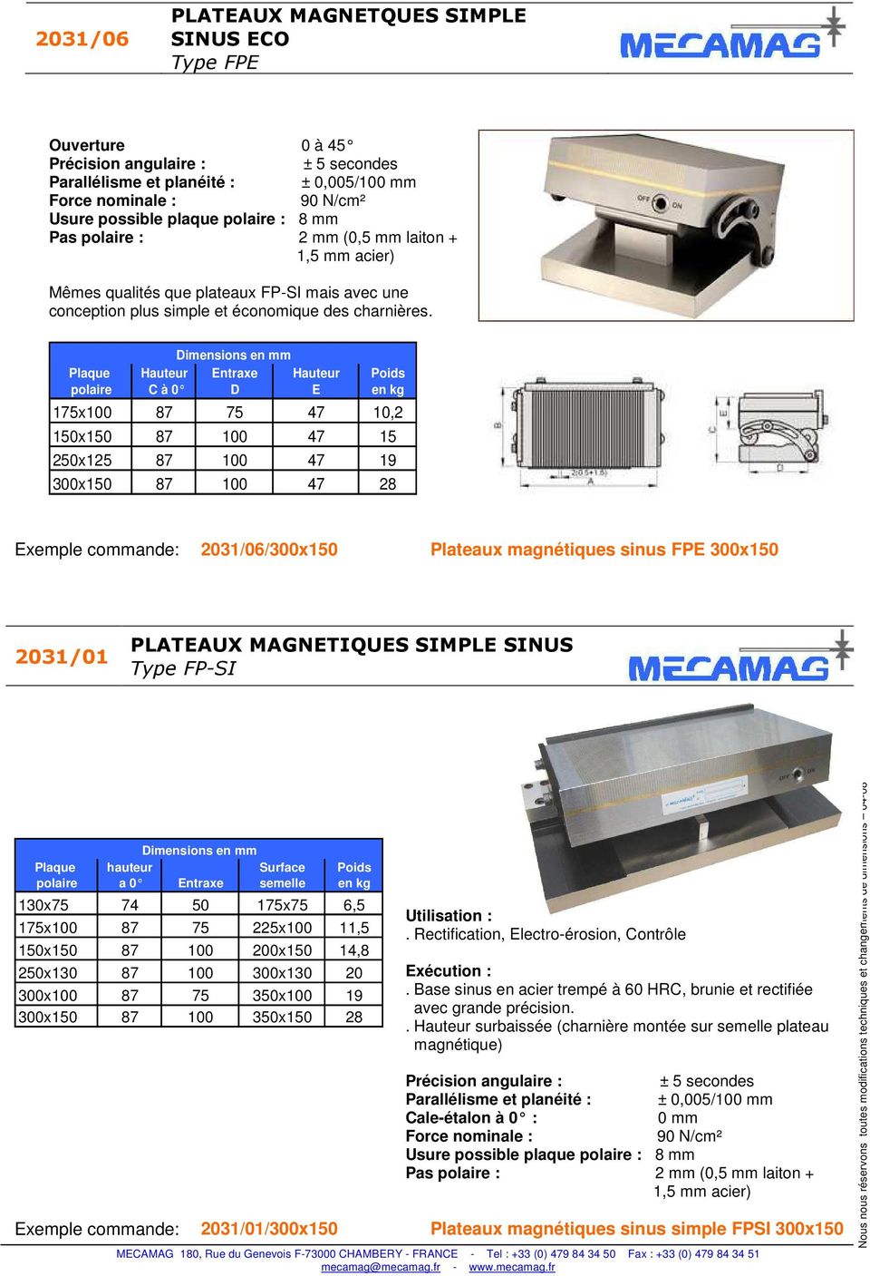 Plateau magnétique pour rectification PML2 - Mecamag