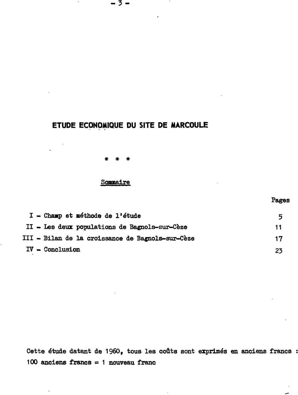 croissance de Bagnols-sur-Cèze 17 IV - Conclusion 23 Cette étude datant de 1960,