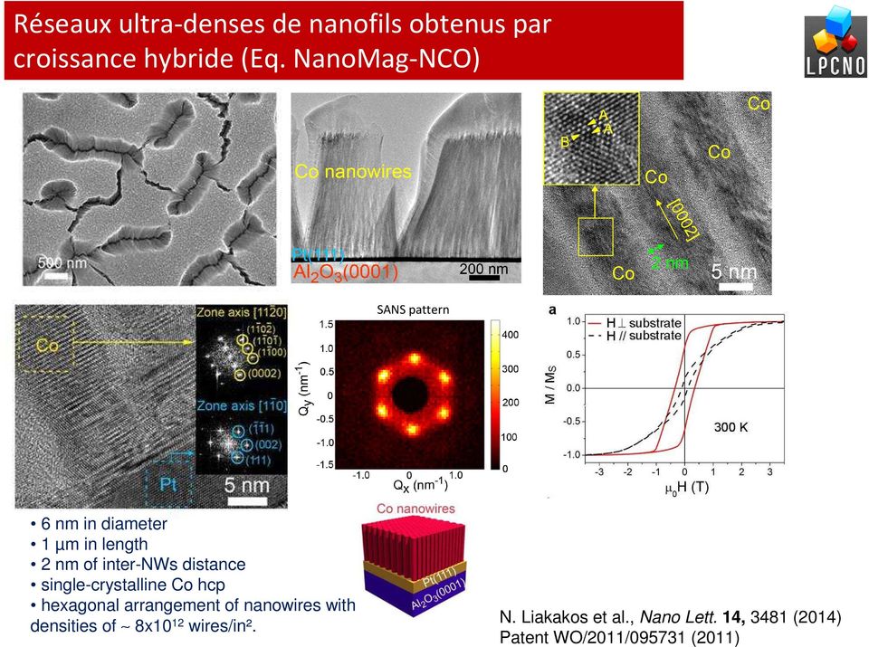 distance single-crystalline Co hcp hexagonal arrangement of nanowires with