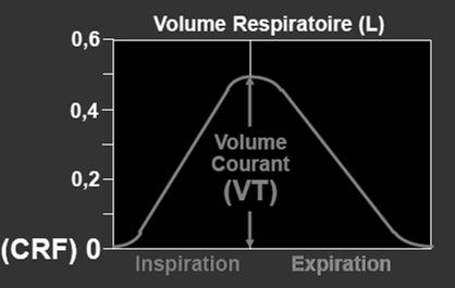 Relation pression et volume lors d un mouvement thoraco pulmonaire Courbe relation pression-volume du poumon : PB = PA pression atmosphérique = pression à la bouche = nulle.