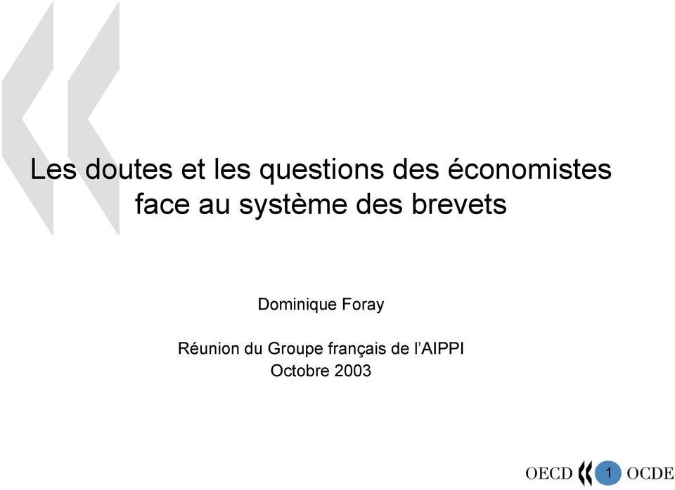 brevets Dominique Foray Réunion du