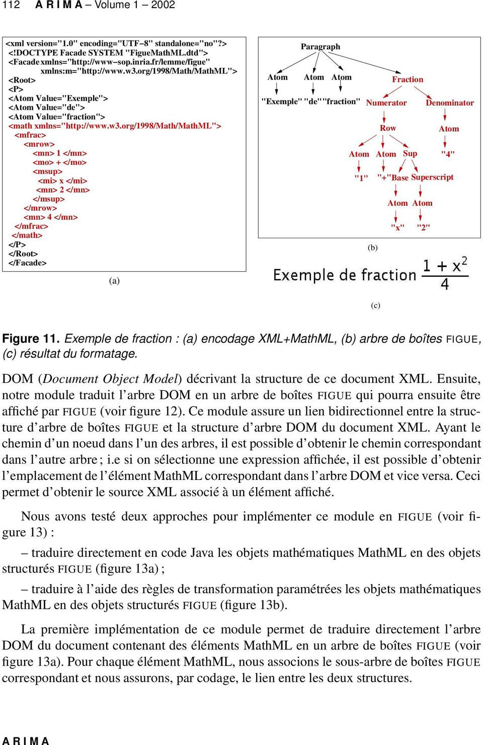 org/1998/math/mathml"> <mfrac> <mrow> <mn> 1 </mn> <mo> + </mo> <msup> <mi> x </mi> <mn> 2 </mn> </msup> </mrow> <mn> 4 </mn> </mfrac> </math> </P> </Root> </Facade> (a) Paragraph Atom Atom Atom