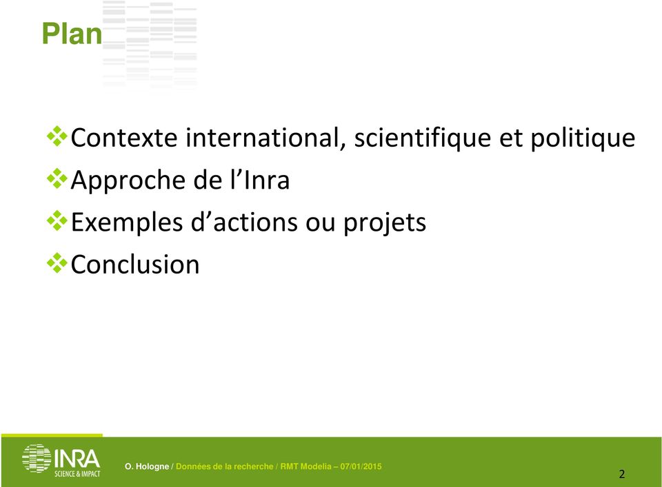 Approche de l Inra Exemples