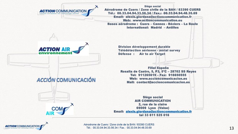 eu Bases aérodrome : Cuers Cannes - Béziers La Baule International: Madrid Antilles Division développement durable Télédétection aérienne - aerial survey Défense : Air