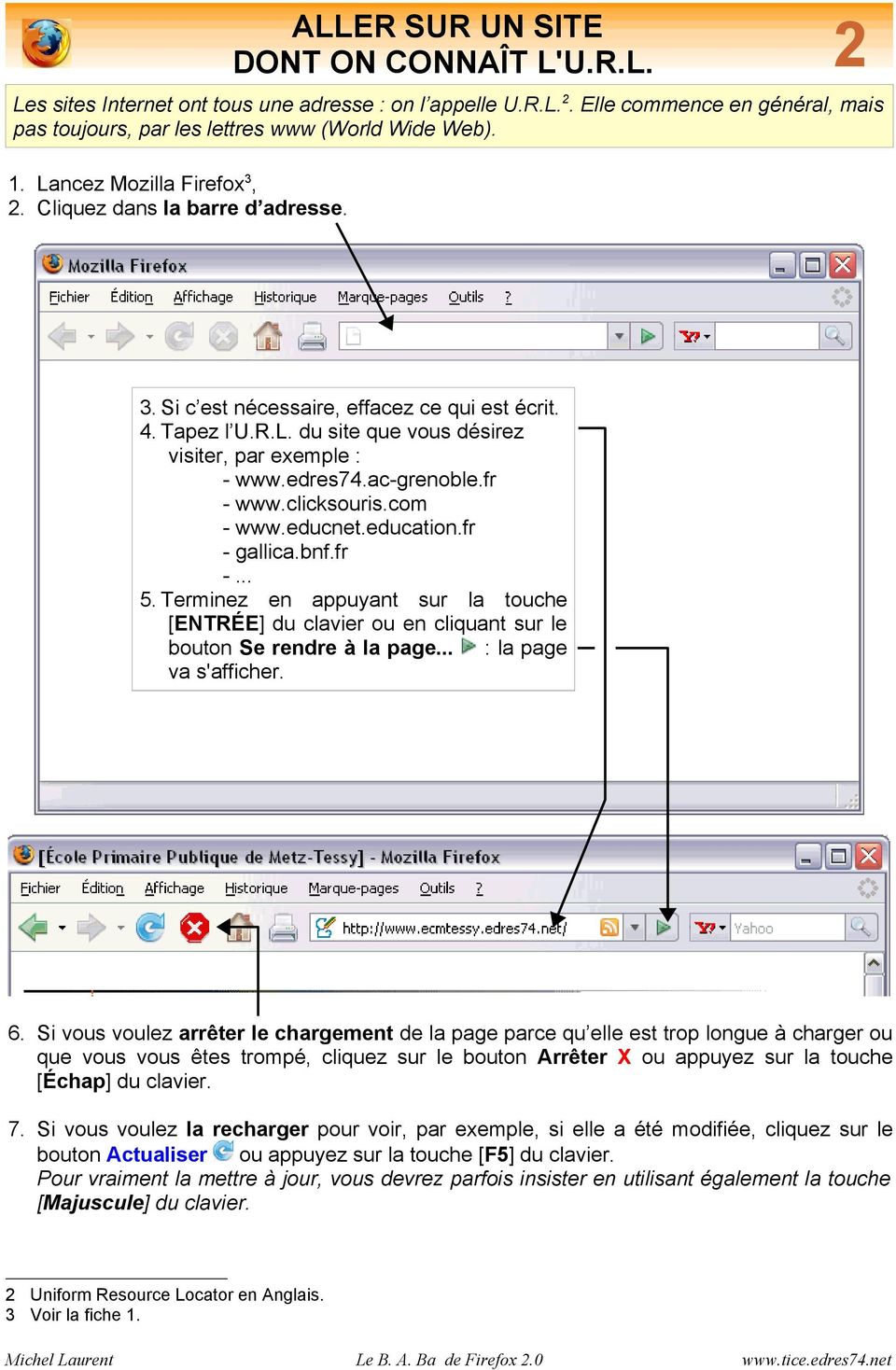 ac-grenoble.fr - www.clicksouris.com - www.educnet.education.fr - gallica.bnf.fr -... 5. Terminez en appuyant sur la touche [ENTRÉE] du clavier ou en cliquant sur le bouton Se rendre à la page.