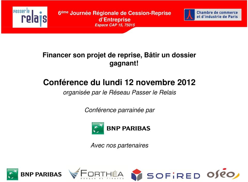 Conférence du lundi 12 novembre 2012