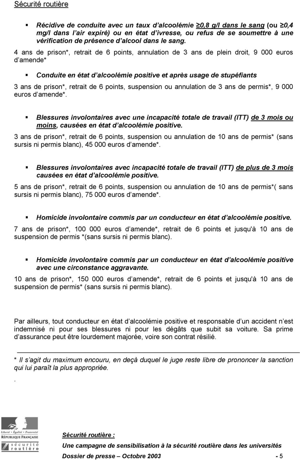 points, suspension ou annulation de 3 ans de permis*, 9 000 euros d amende*.