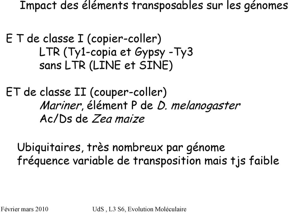 classe II (couper-coller) Mariner, élément P de D.