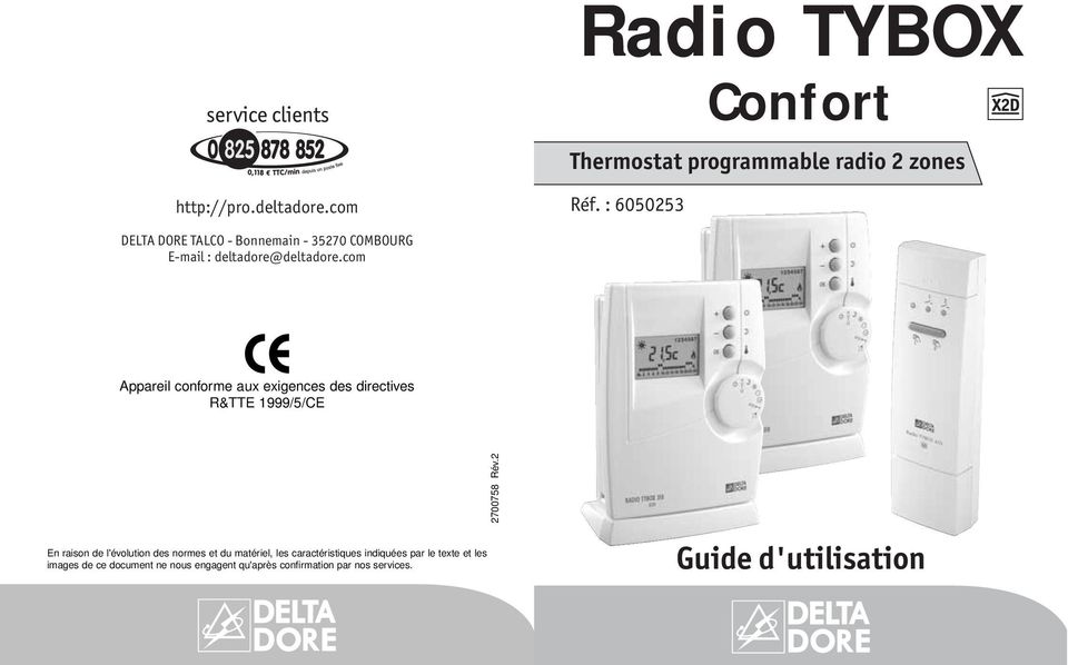 Radio TYBOX. Confort. Guide d'utilisation. Thermostat programmable radio 2  zones. Réf. : - PDF Téléchargement Gratuit