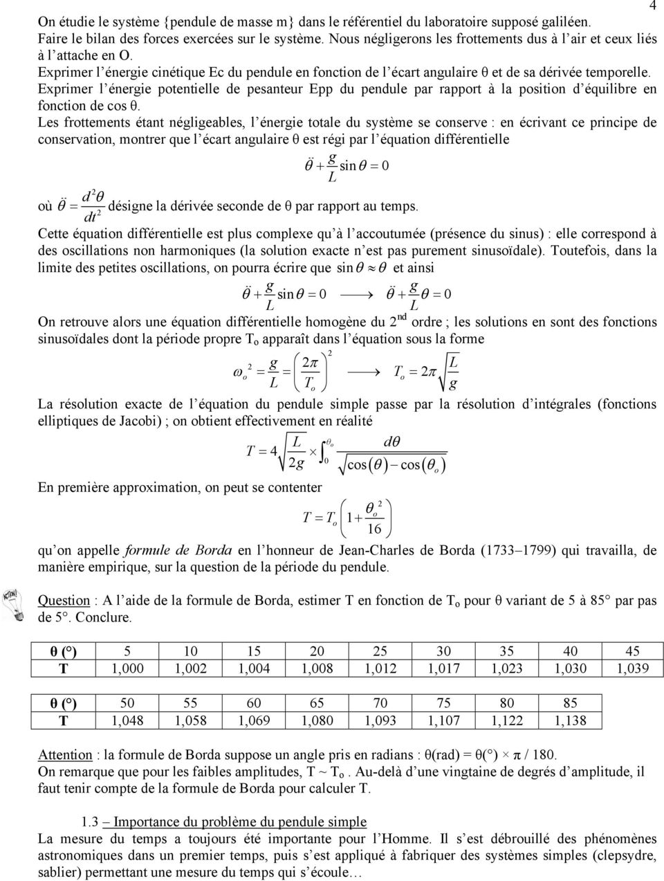Le pendule simple (correction) - PDF Téléchargement Gratuit