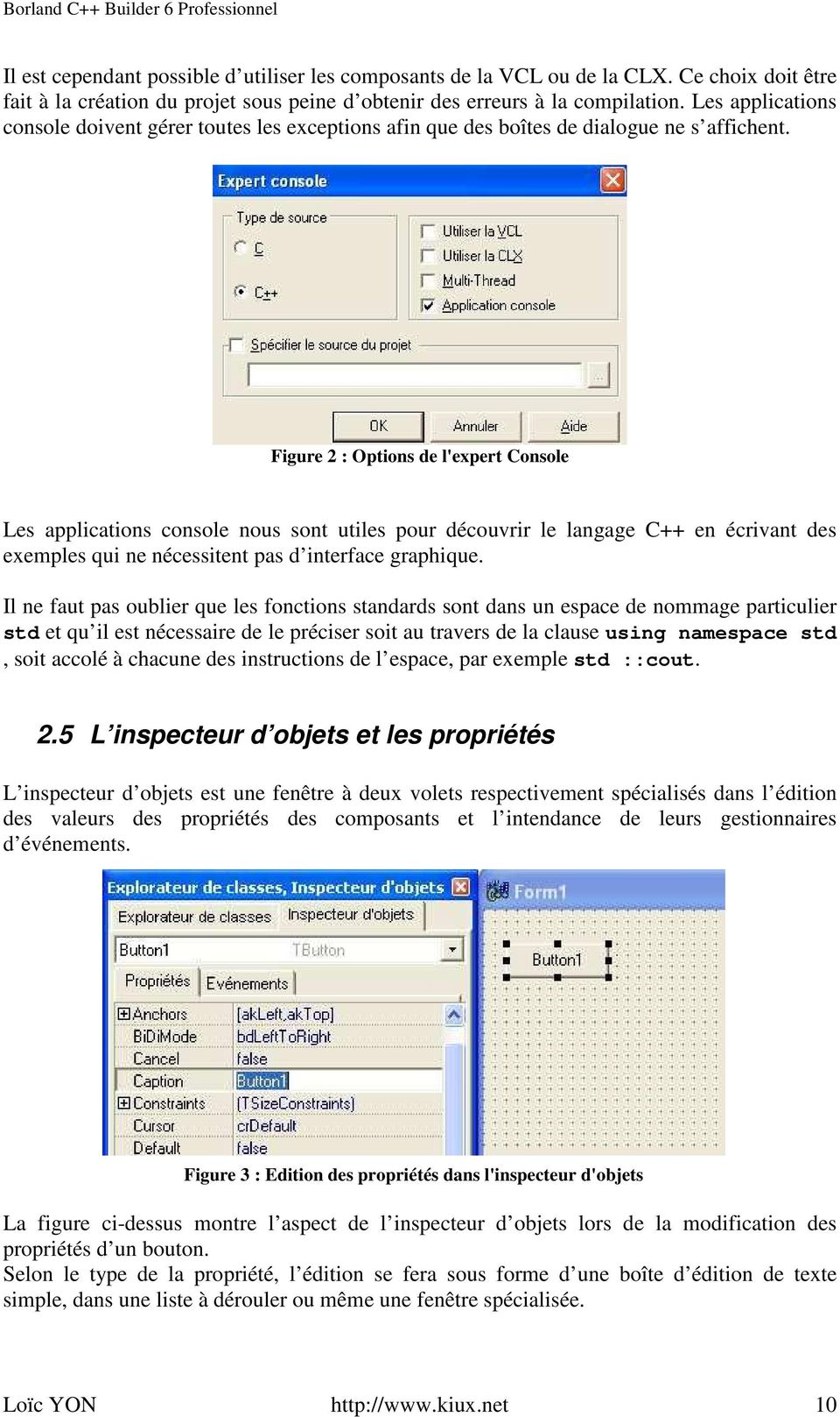 Figure 2 : Options de l'expert Console Les applications console nous sont utiles pour découvrir le langage C++ en écrivant des exemples qui ne nécessitent pas d interface graphique.