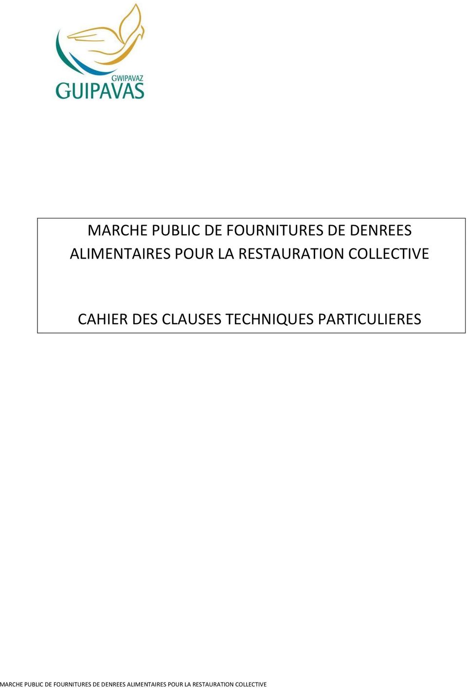 RESTAURATION COLLECTIVE CAHIER