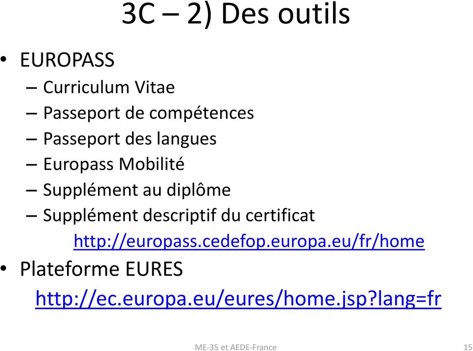 descriptif du certificat http://europas