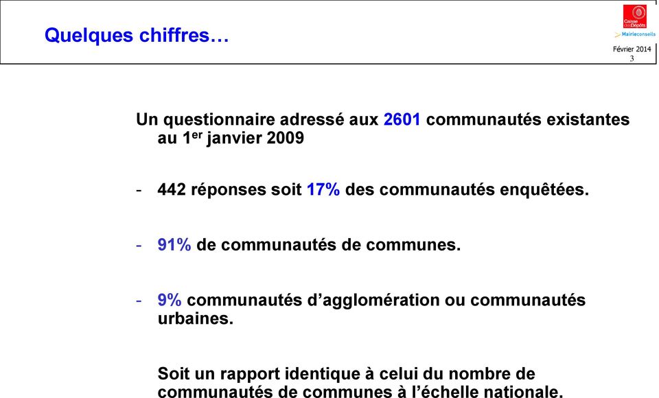 - 91% de communautés de communes.