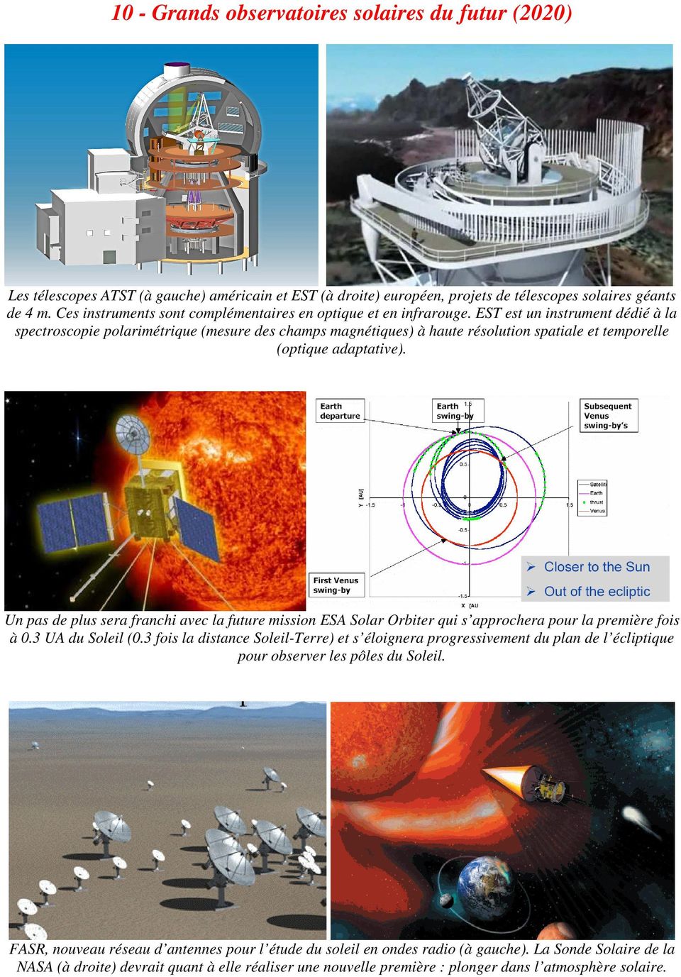 EST est un instrument dédié à la spectroscopie polarimétrique (mesure des champs magnétiques) à haute résolution spatiale et temporelle (optique adaptative).