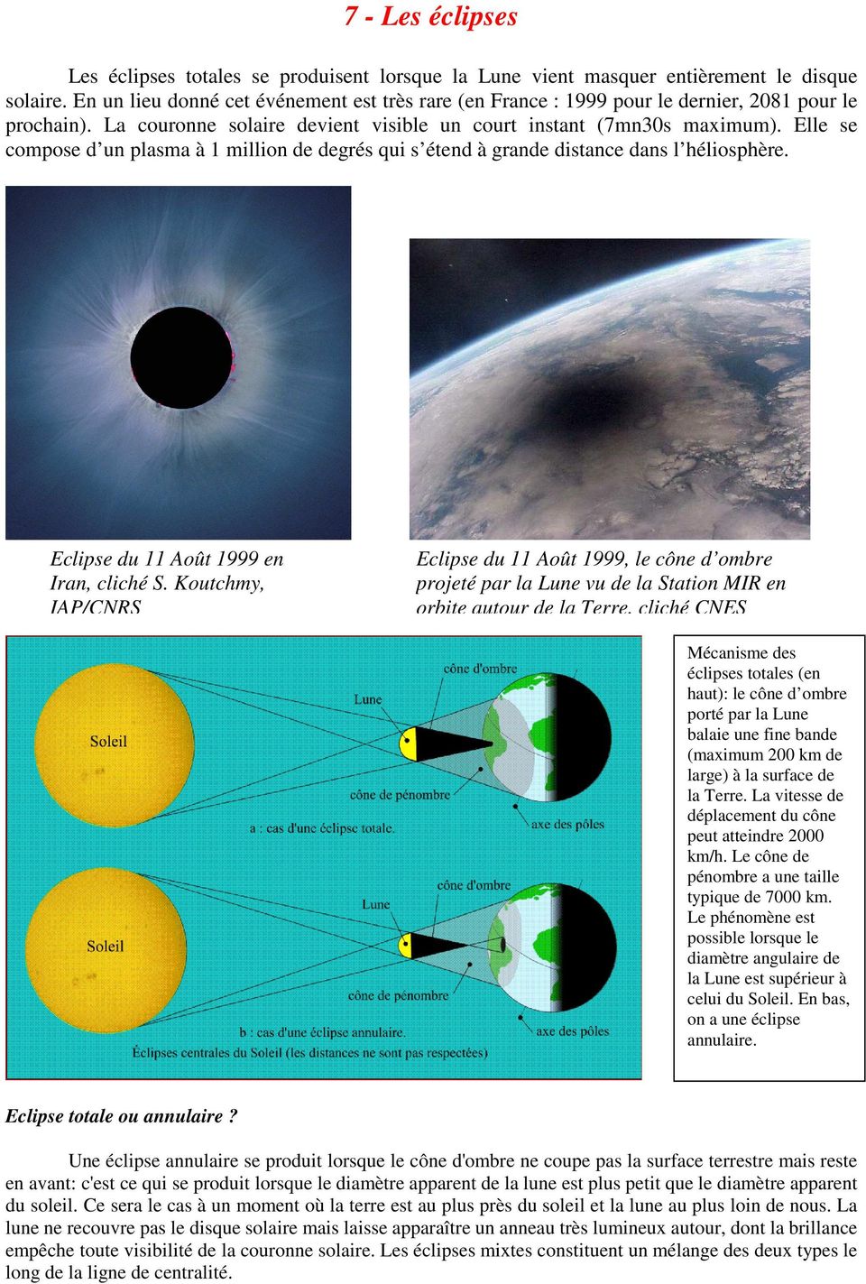 Elle se compose d un plasma à 1 million de degrés qui s étend à grande distance dans l héliosphère. Eclipse du 11 Août 1999 en Iran, cliché S.