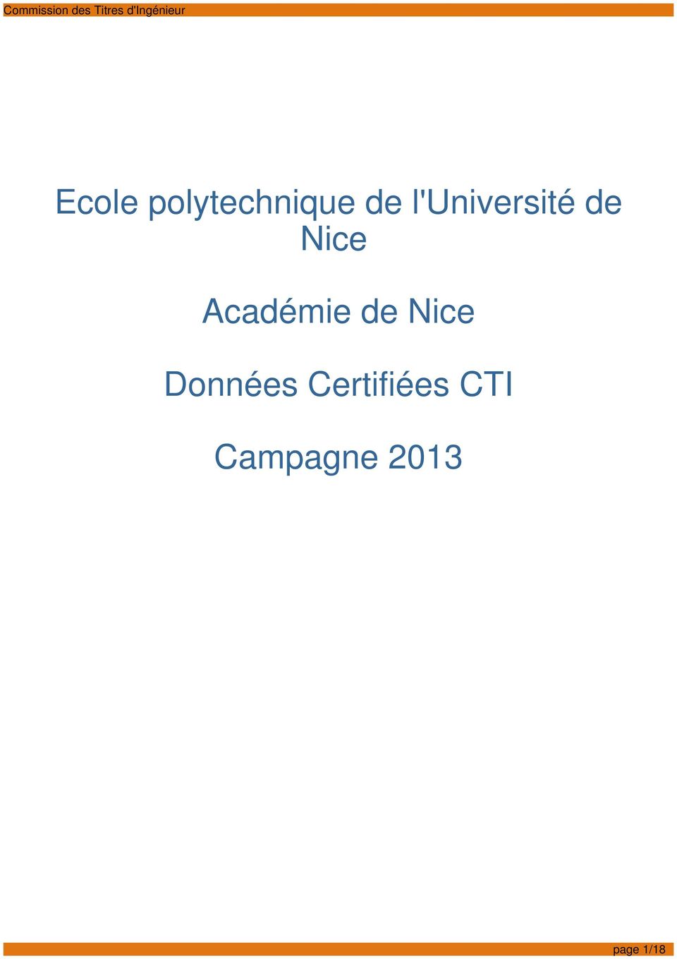 de Nice Académie de Nice Données