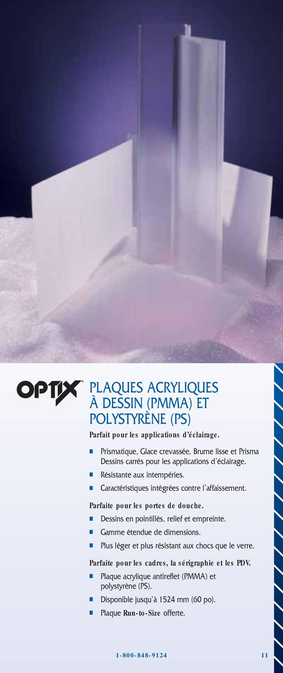 Panneaux en acrylique Optix d'Em Plastic, bronze, résistants aux chocs et  aux intempéries, 18 po l. x 24 po L.
