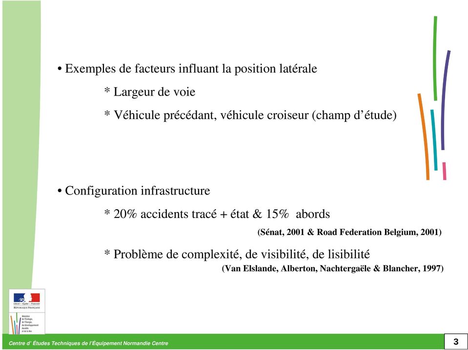 2001 & Road Federation Belgium, 2001) * Problème de complexité, de visibilité, de lisibilité (Van