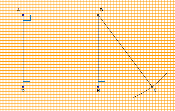 Exercice 2 : Sur la figure ci-dessous qui n'est pas en vraie grandeur, est un trapèze rectangle, le point appartient au segment On donne : 1.