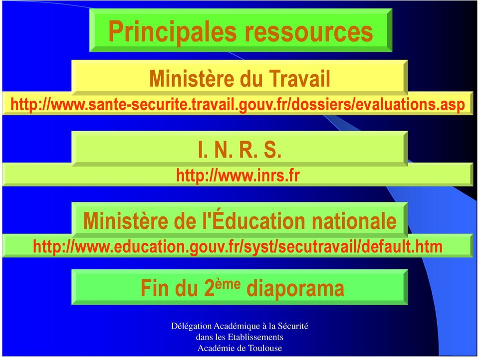 N. R. S. http://www.inrs.fr Ministère de l'éducation nationale http://www.