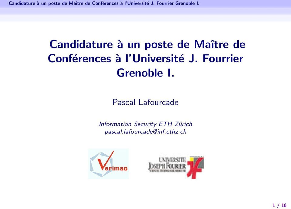 Fourrier Grenoble I.