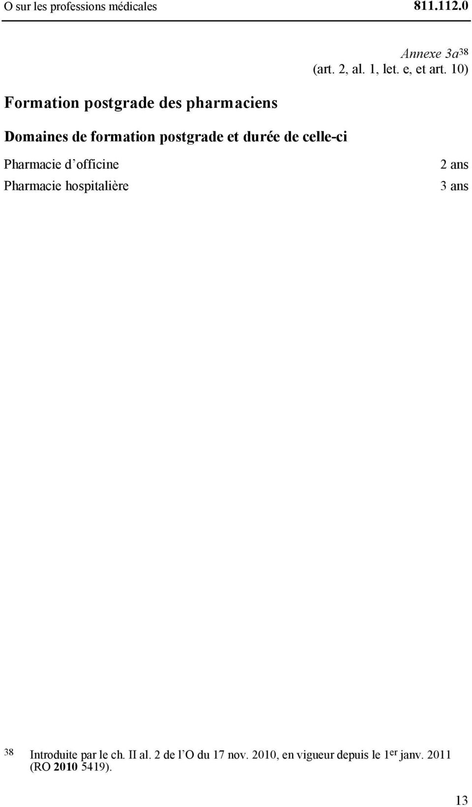 celle-ci Pharmacie d officine Pharmacie hospitalière 2 ans 3 ans 38 Introduite par le