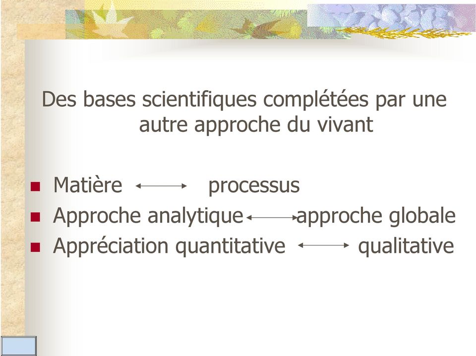 processus Approche analytique approche