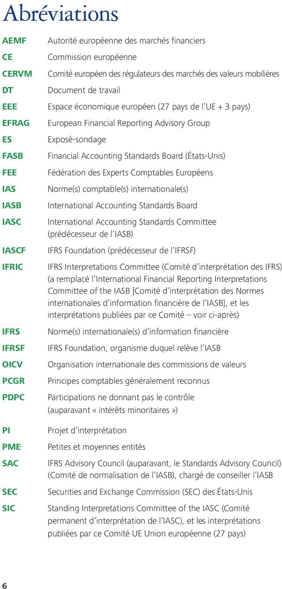 Financial Accounting Standards Board (États-Unis) Fédération des Experts Comptables Européens Norme(s) comptable(s) internationale(s) International Accounting Standards Board International Accounting
