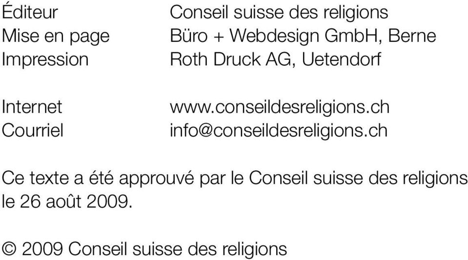 conseildesreligions.ch info@conseildesreligions.