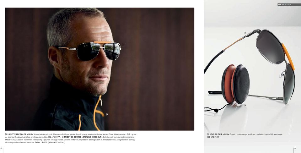 (B6 695 7277) Tricot de course «Stirling Moss SLR» Coloris : noir avec surpiqûres oranges. Matière : 100 % coton.