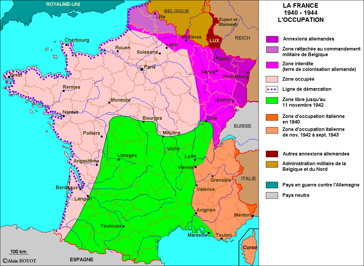 Le 17 juin 1940, le maréchal Pétain demande l'armistice à l'allemagne. Elle sera signée le 22 juin 1940 à Rethondes.