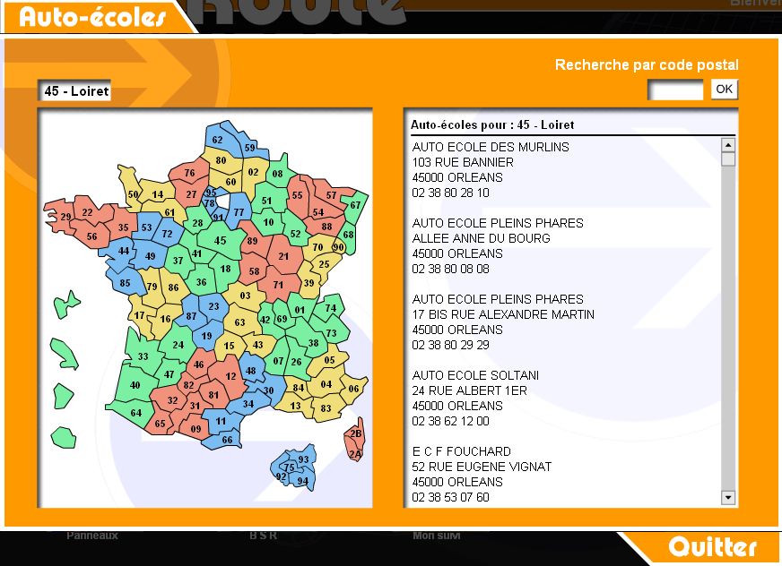Auto-école Cliquez ici pour visualiser la carte de France avec la liste des auto-école.