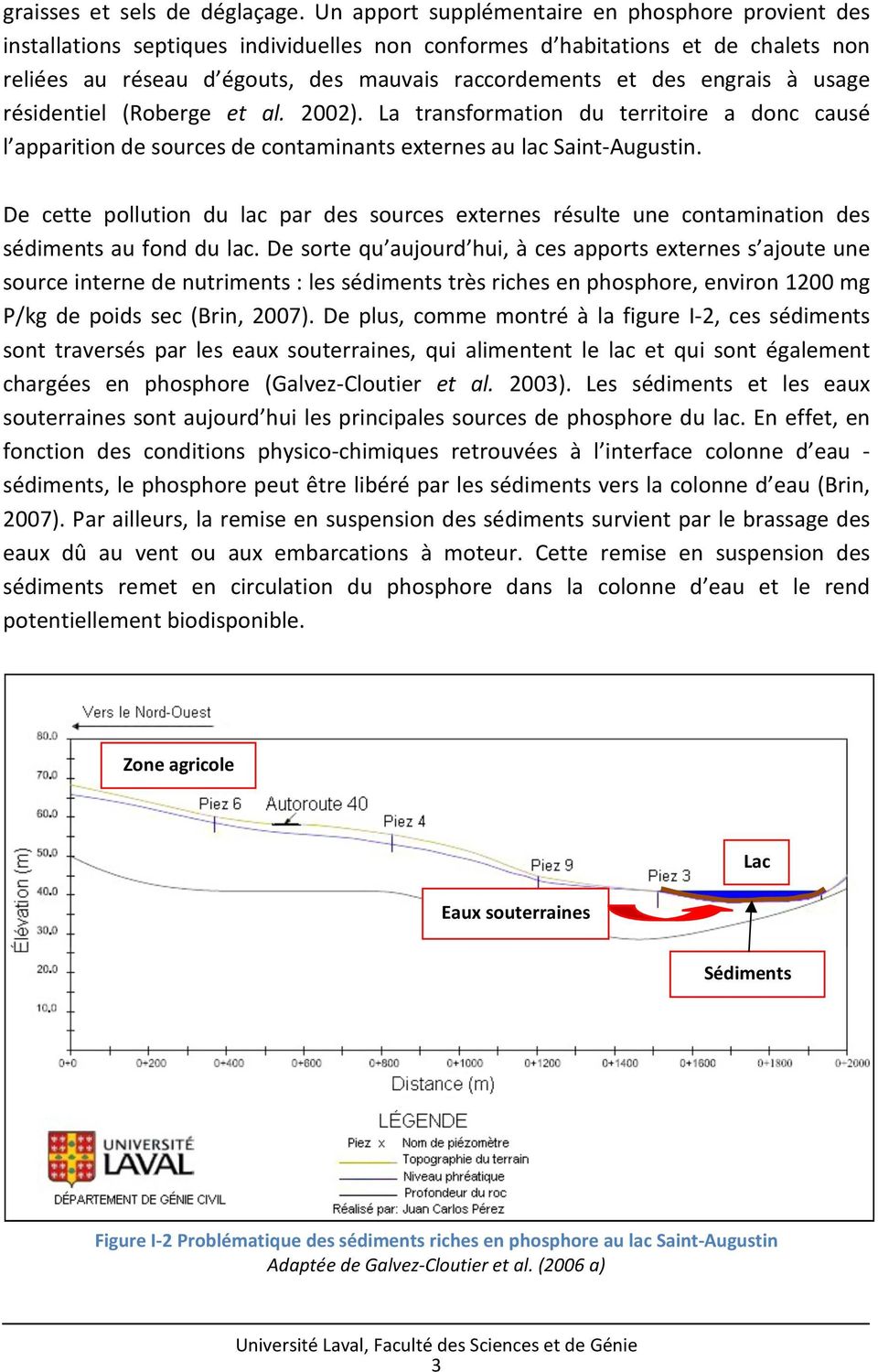 engrais à usage résidentiel (Roberge et al. 2002). La transformation du territoire a donc causé l apparition de sources de contaminants externes au lac Saint-Augustin.