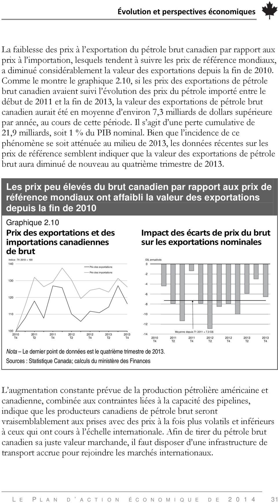 10, si les prix des exportations de pétrole brut canadien avaient suivi l évolution des prix du pétrole importé entre le début de 2011 et la fin de, la valeur des exportations de pétrole brut
