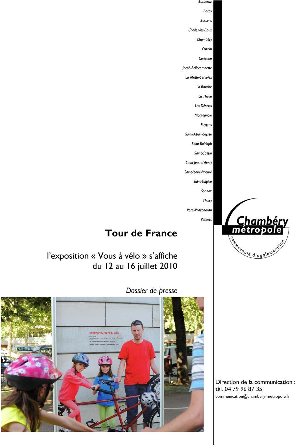 Saint-Jeoire-Prieuré Saint-Sulpice Sonnaz Thoiry Vérel-Pragondran Vimines Tour de France l exposition «Vous à vélo» s