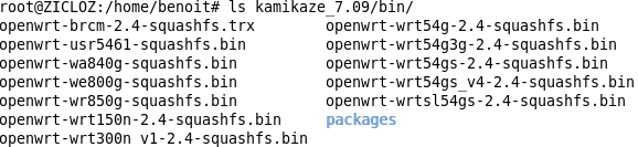 Les images du Firmware Le Firmware est utilisable sur différents types de périphériques. La liste des routeurs compatibles est la même que celle du Firmware OpenWrt (http://openwrt.