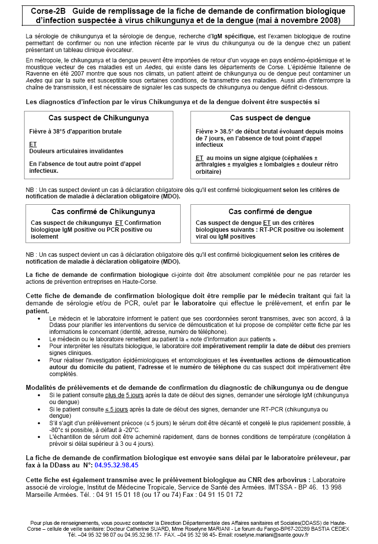 Annexe 4 : Guide de remplissage de la fiche de demande de confirmation biologique pour un cas