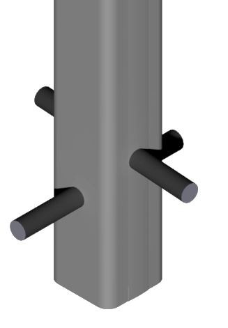 100 mm 4. Pré-positionner les grands poteaux dans les trous. Afin de bien aligner les poteaux, les lisses de finition peuvent être utilisées comme gabarit (Voir Page 5).