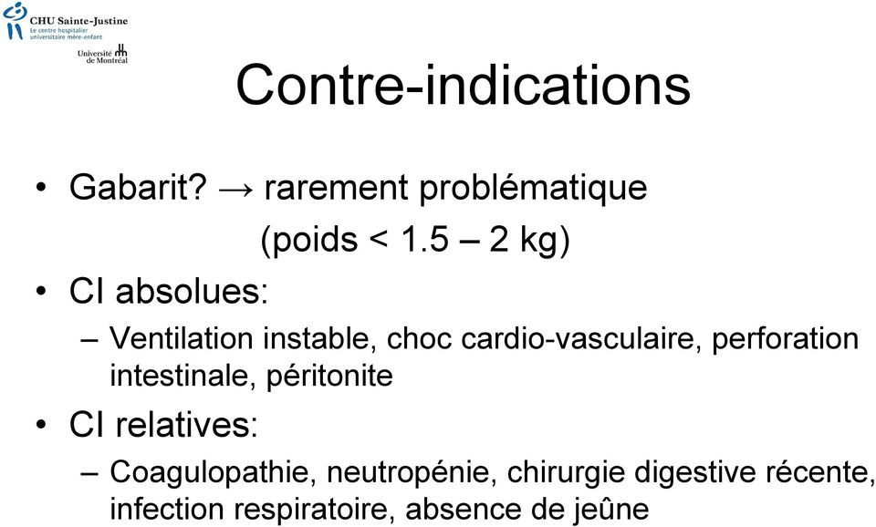 perforation intestinale, péritonite CI relatives: Coagulopathie,