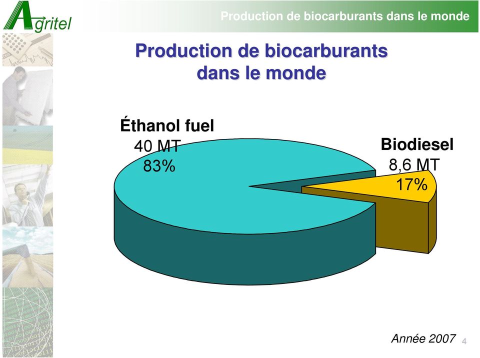 MT 83% Biodiesel 8,6 MT 17% Année