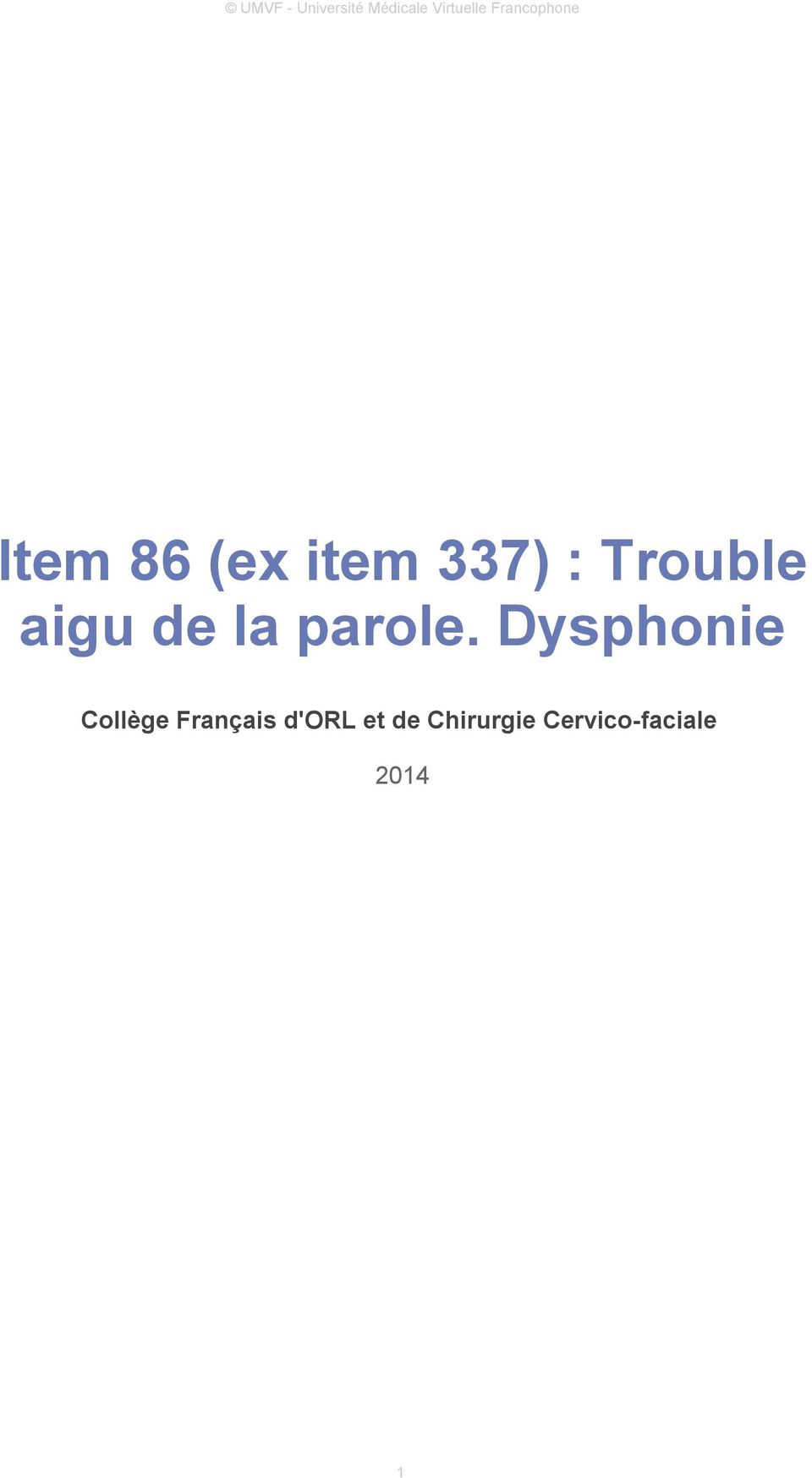 Dysphonie Collège Français