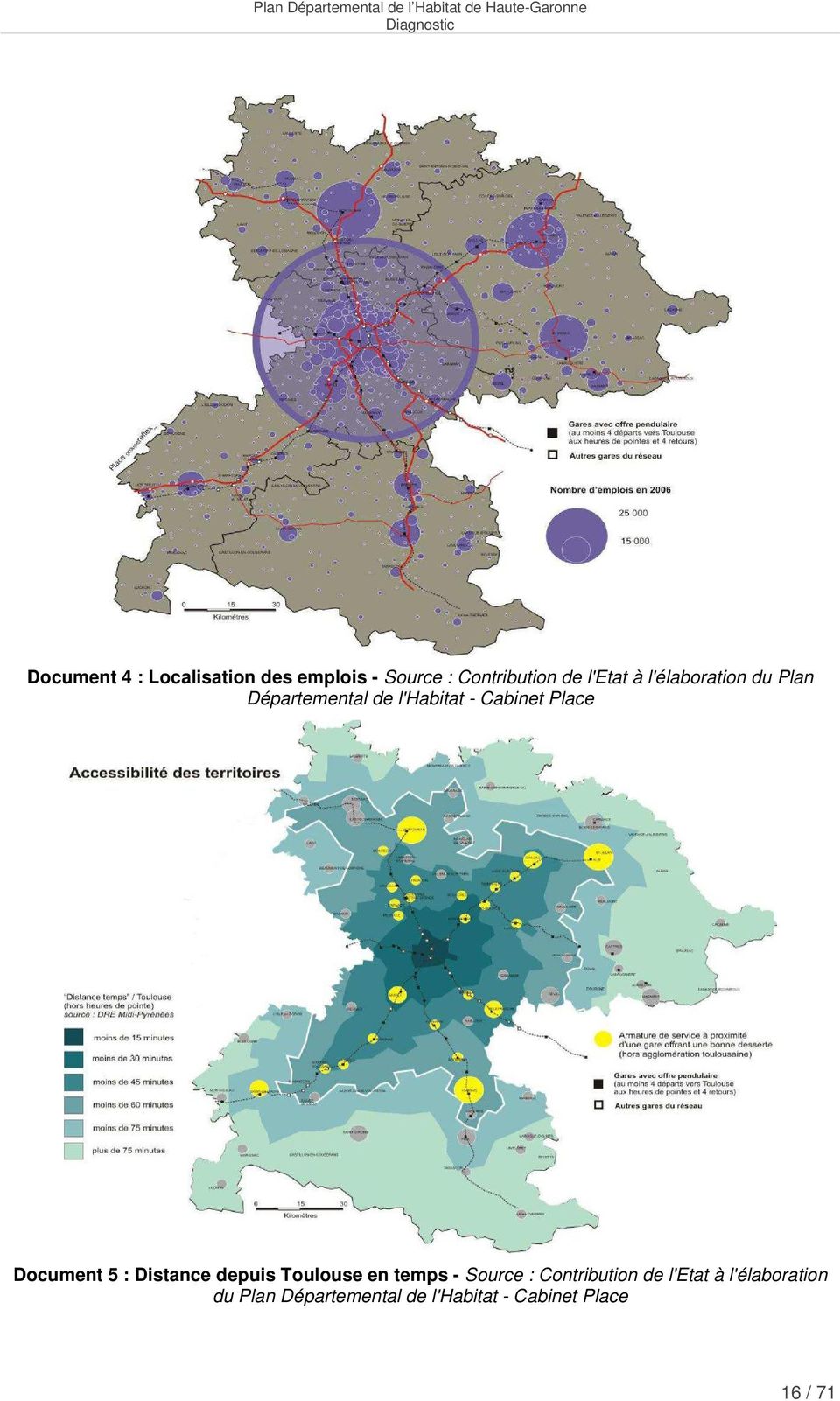 5 : Distance depuis Toulouse en temps - Source : Contribution de l'etat à