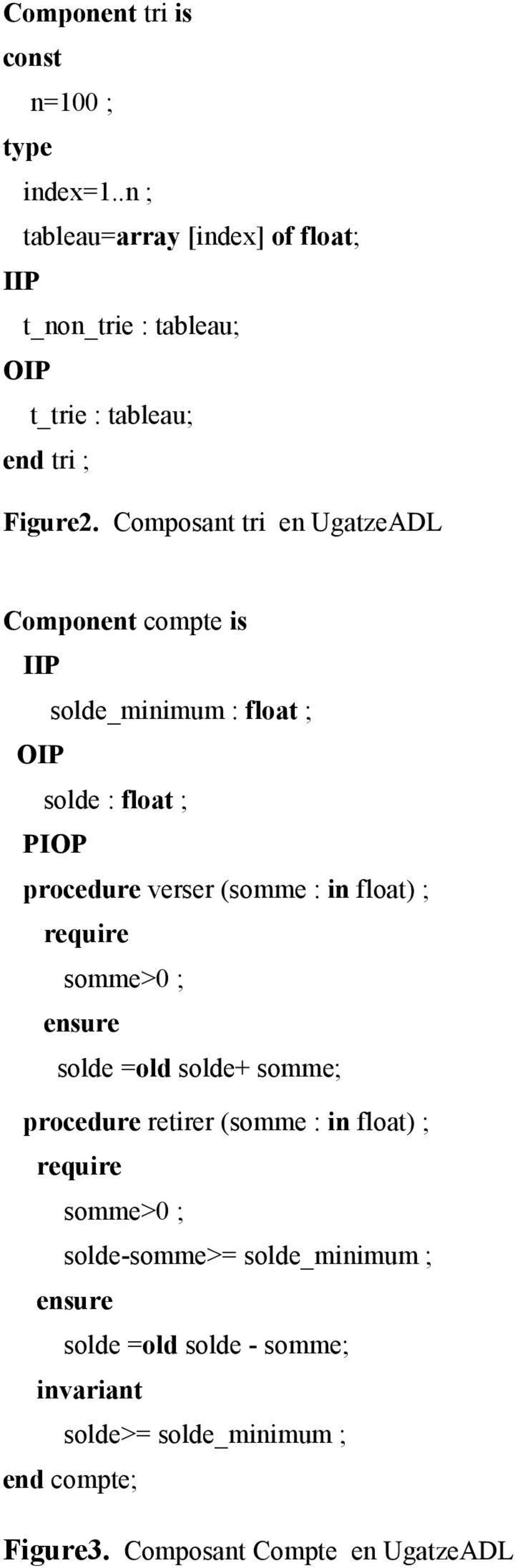 Composant tri en UgatzeADL Component compte is IIP solde_minimum : float ; OIP solde : float ; PIOP procedure verser (somme : in