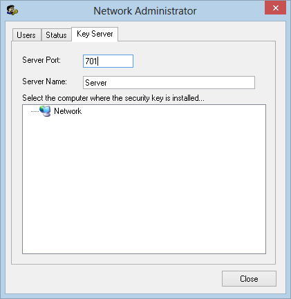 Configuration de l administrateur réseau L administrateur réseau est l outil qui détermine les permissions de chaque utilisateur dans le logiciel et attribue chaque poste de travail au serveur clé.