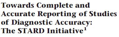 Standards for Reporting of Diagnostic Accuracy Publications