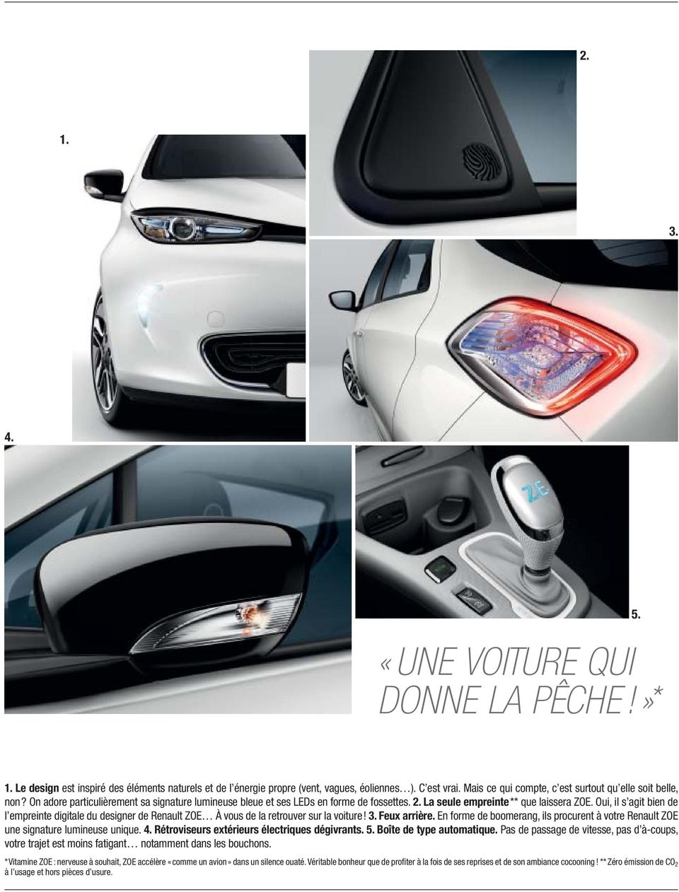 Oui, il s agit bien de l empreinte digitale du designer de Renault ZOE À vous de la retrouver sur la voiture! 3. Feux arrière.