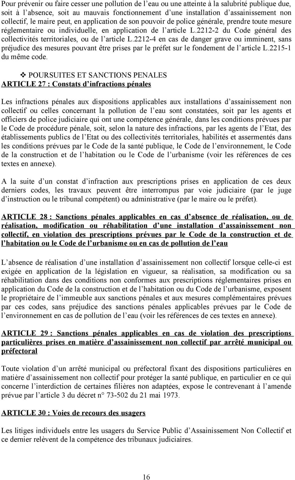 2212-2 du Code général des collectivités territoriales, ou de l article L.